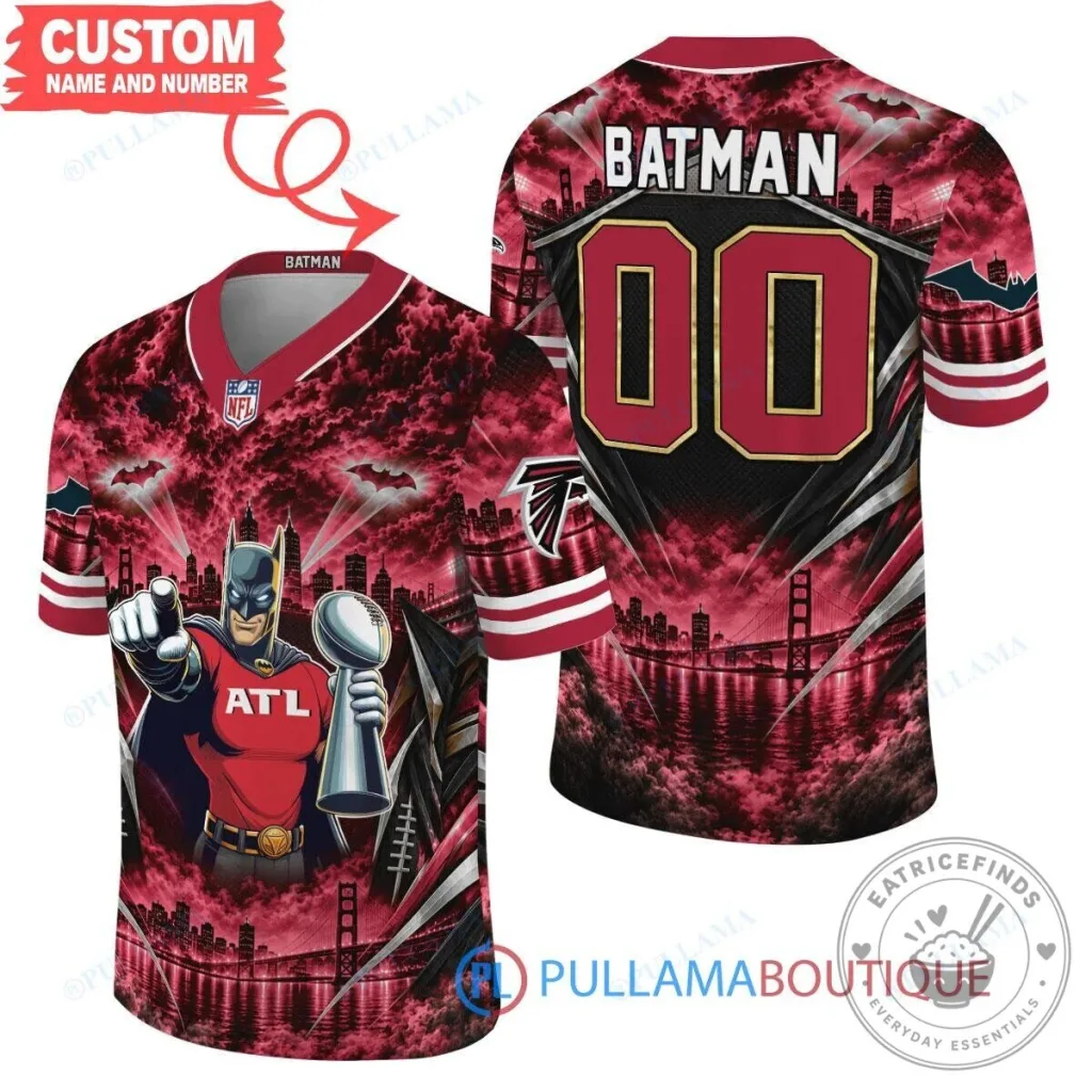 Atlanta Falcons Batman Super Bowl Trophy Football Jersey Atlanta Falcons Batman Super Bowl Trophy Football Jersey