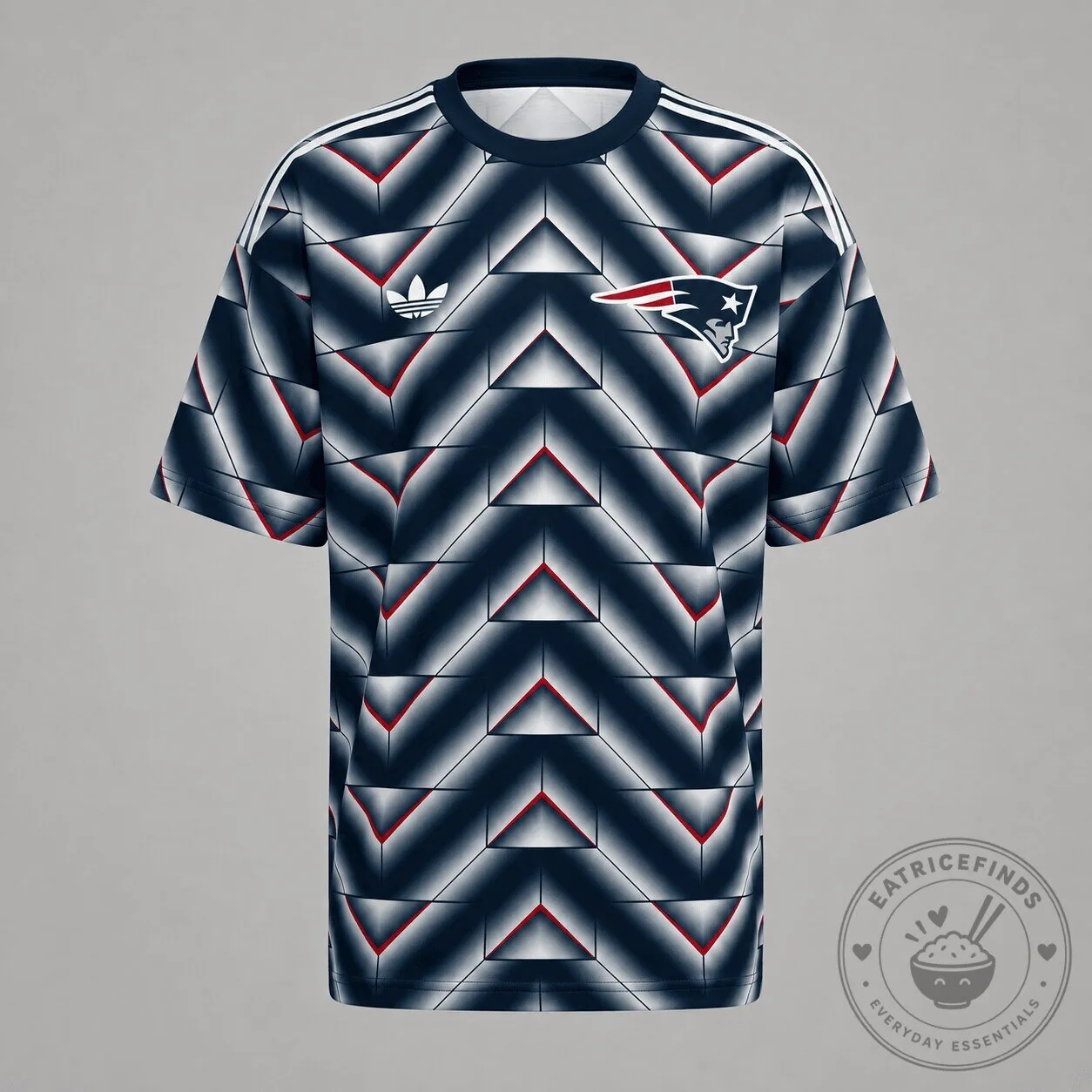 New England Patriots Retro Geometric Pattern Football Jersey