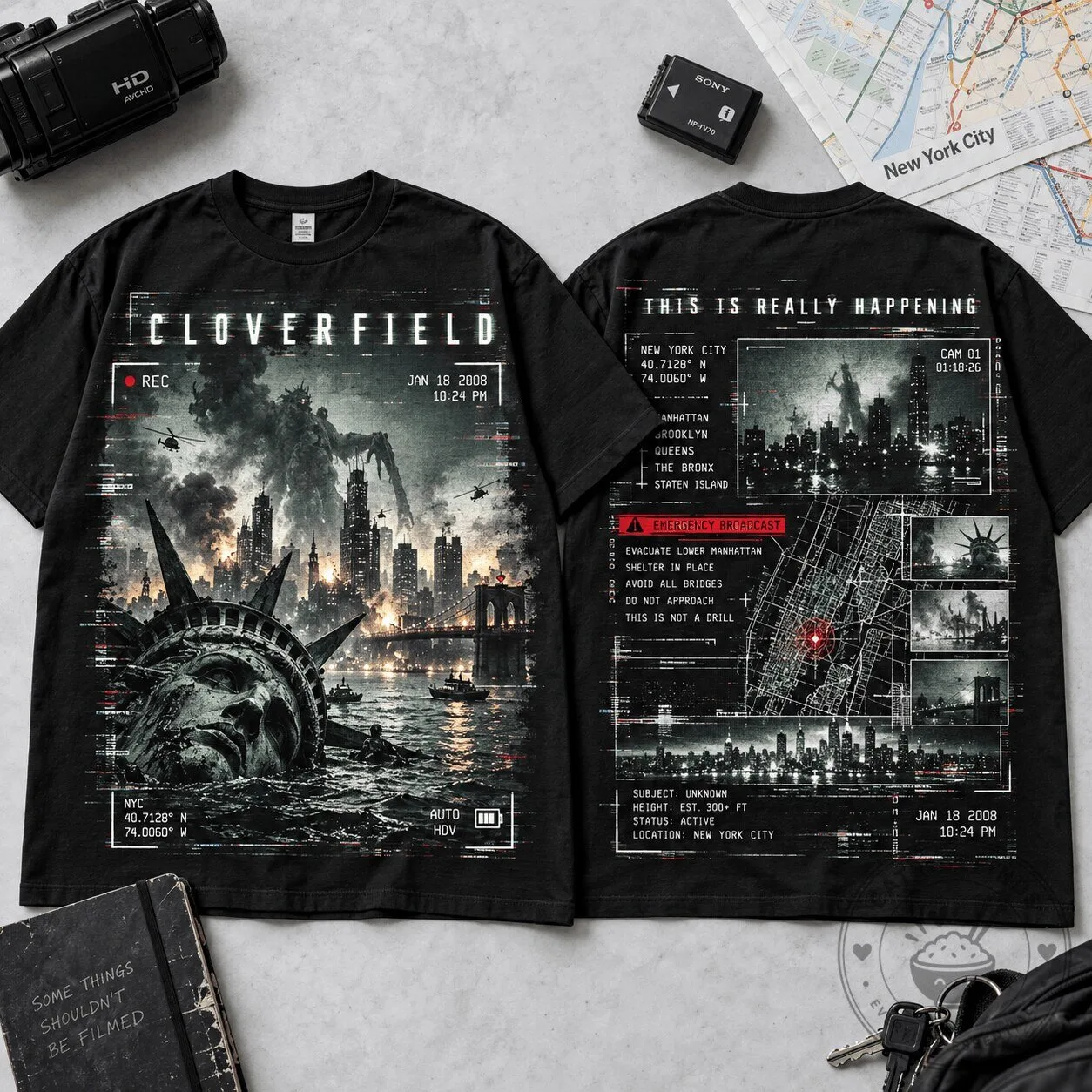Cloverfield This Is Really Happening Movie Poster Black Graphic T-Shirt