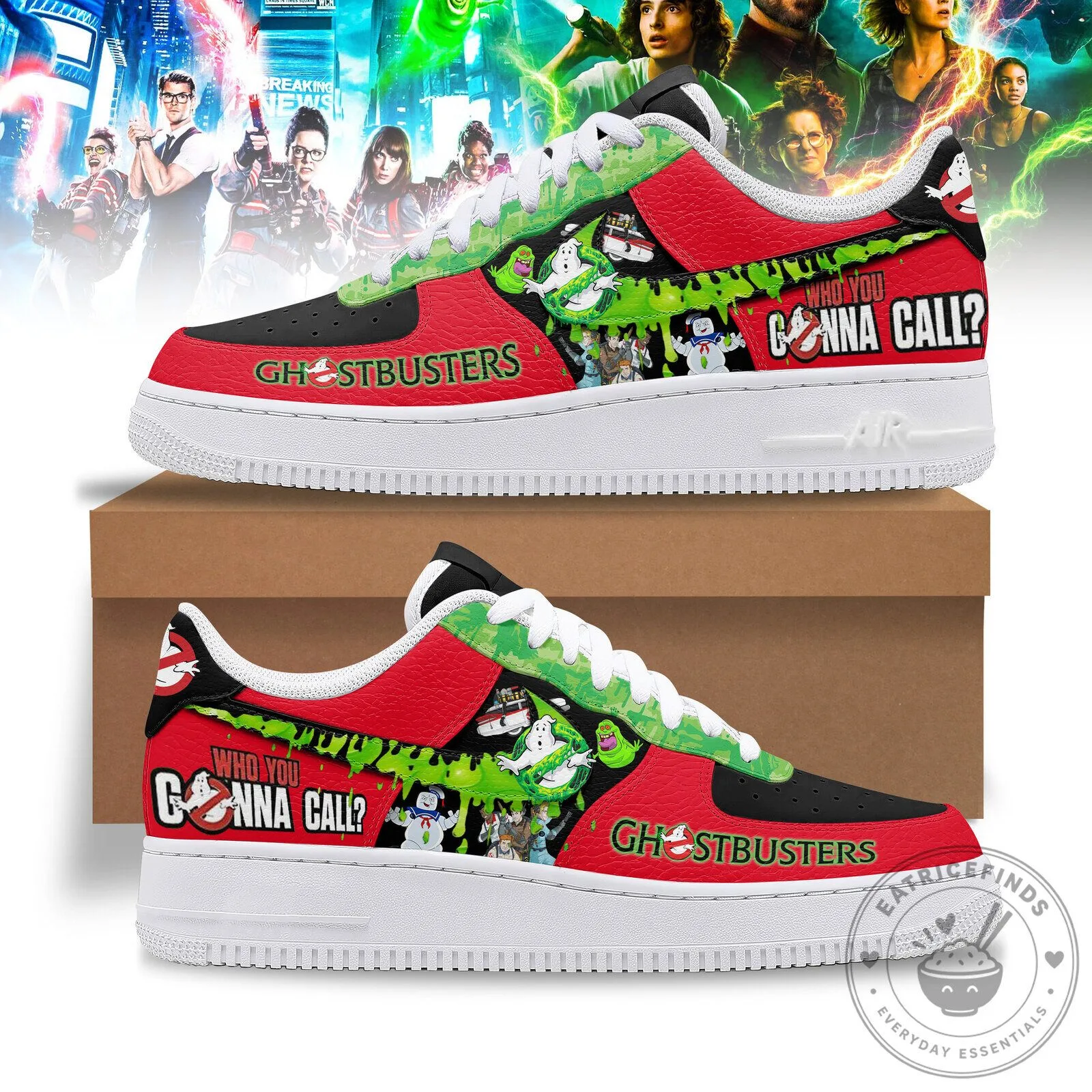 Ghostbusters Who You Gonna Call Classic Movie Custom Printed Sneakers
