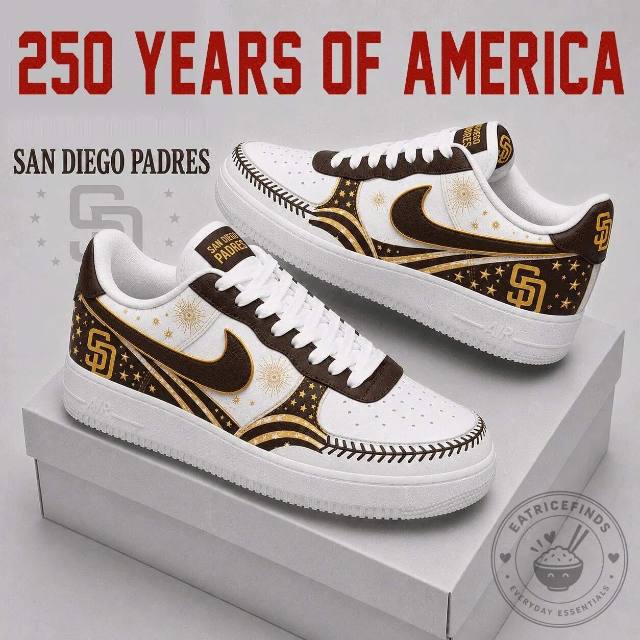 San Diego Padres Baseball Team Fan Air Force 1 Style Sneakers