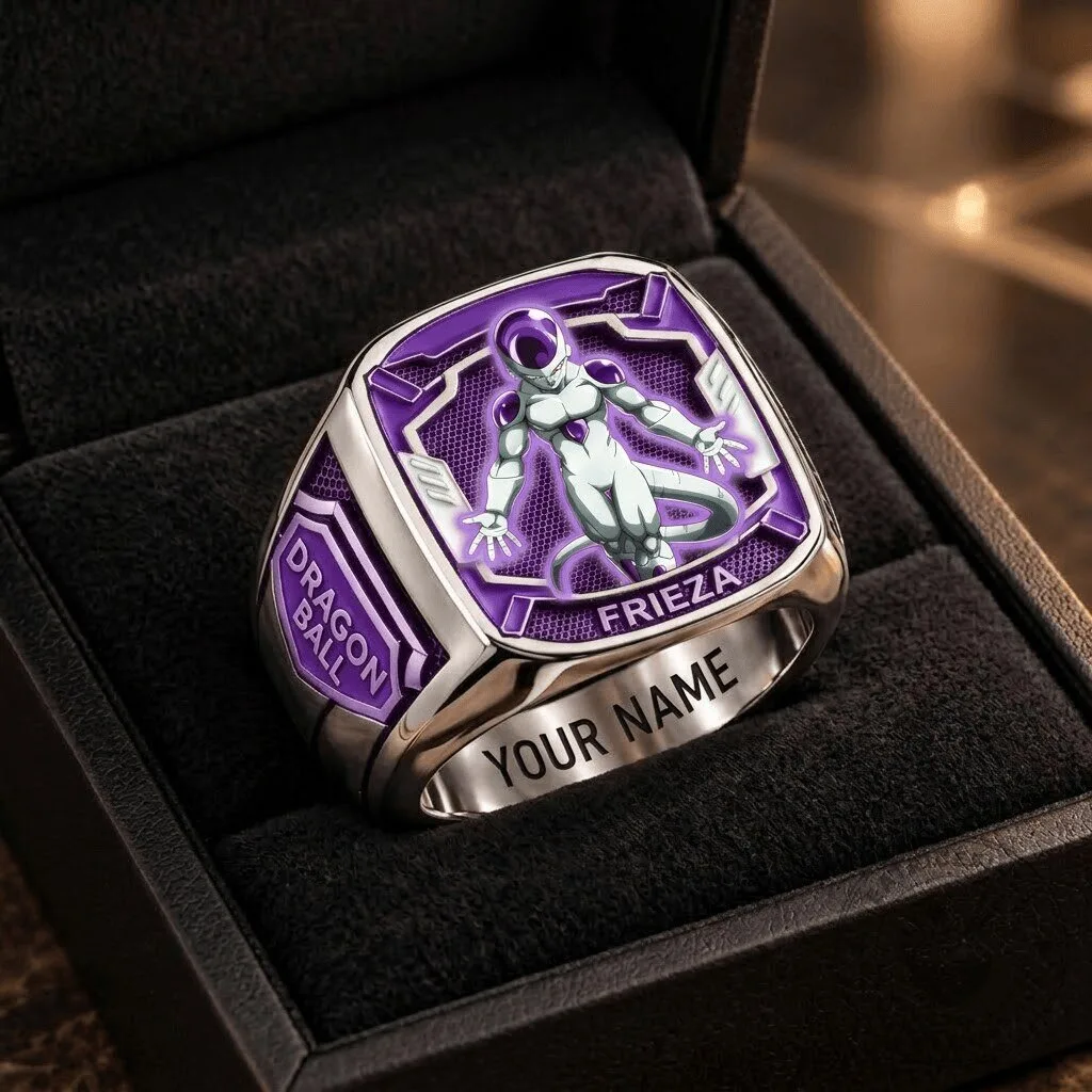 Dragon Ball Z Frieza Custom Engraved Anime Fan Ring with Your Name