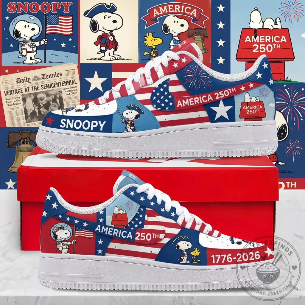 Snoopy America 250th Anniversary Patriotic Low Top Sneakers Shoes Snoopy America 250th Anniversary Patriotic Low Top Sneakers Shoes