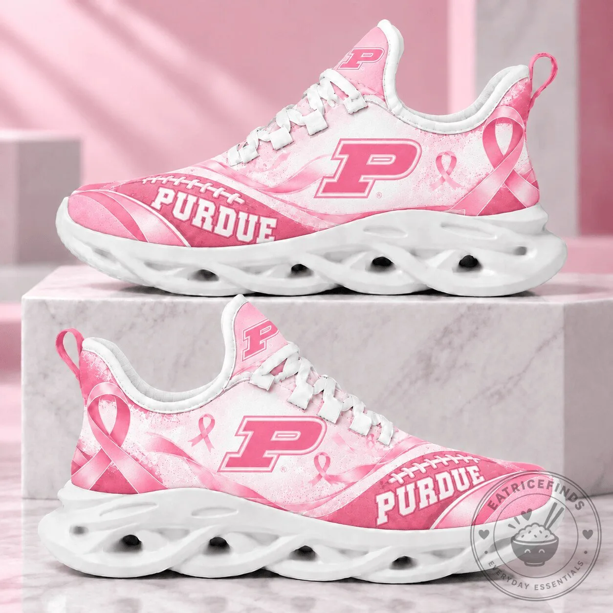 Purdue Boilermakers Breast Cancer Awareness Pink Running Shoes for Women
