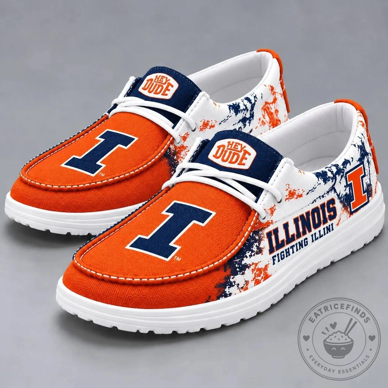 Illinois Fighting Illini Team Logo Hey Dude Style Shoes