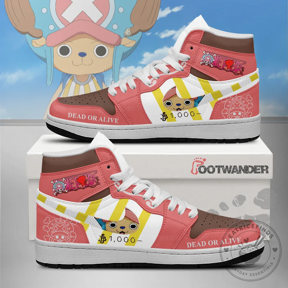 Tony Tony Chopper Wanted Poster One Piece Anime High-Top Sneakers