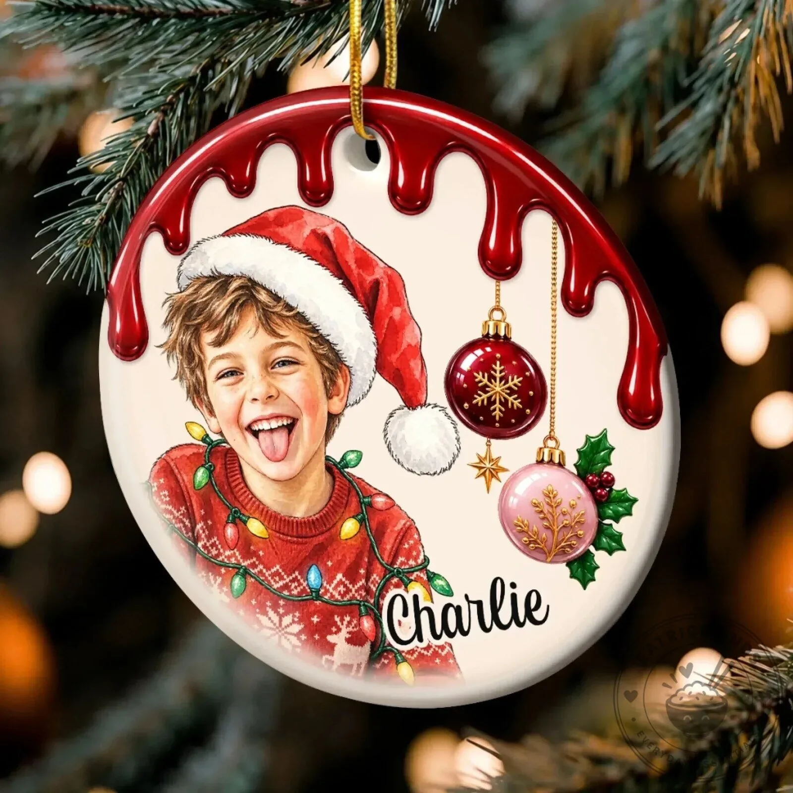 Personalized Kids Christmas Tree Ornament with Custom Photo and Name 13 Personalized Kids Christmas Tree Ornament with Custom Photo and Name