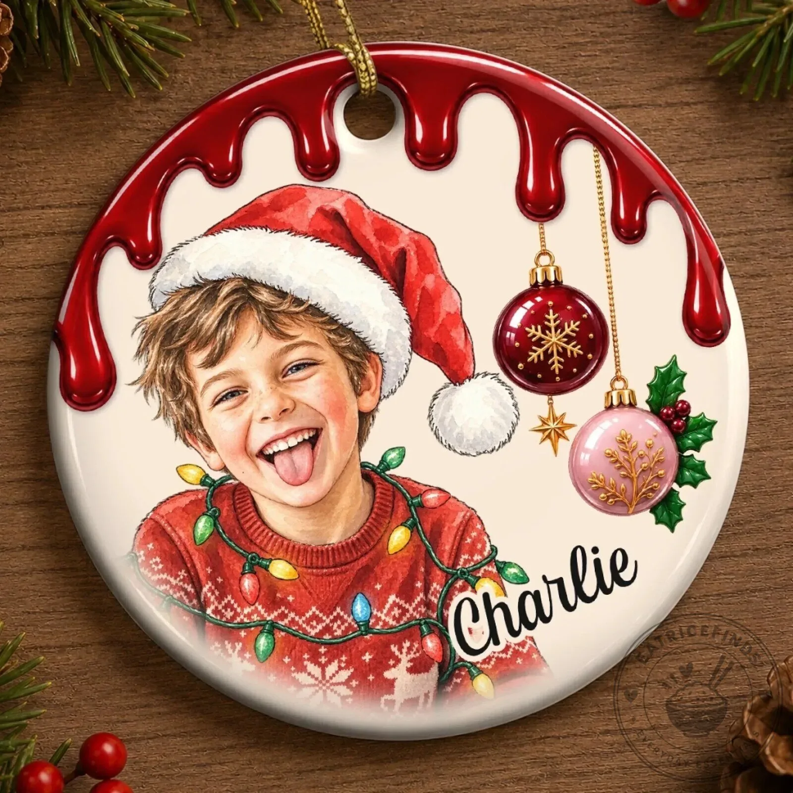 Personalized Kids Christmas Tree Ornament with Custom Photo and Name 15 Personalized Kids Christmas Tree Ornament with Custom Photo and Name