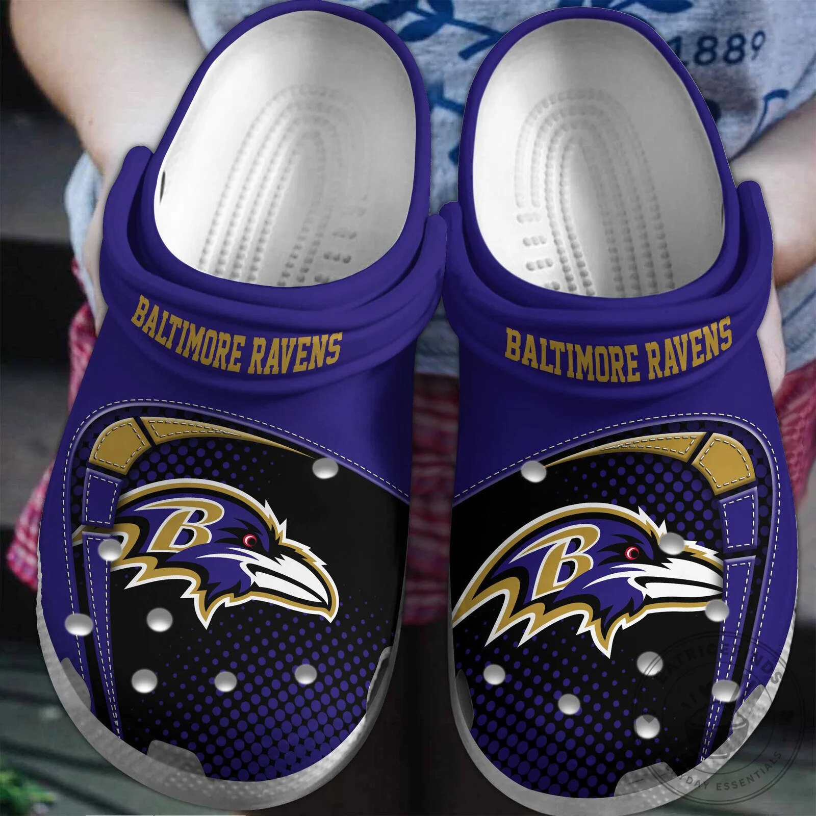 Baltimore Ravens NFL Team Logo Custom Crocs Shoes