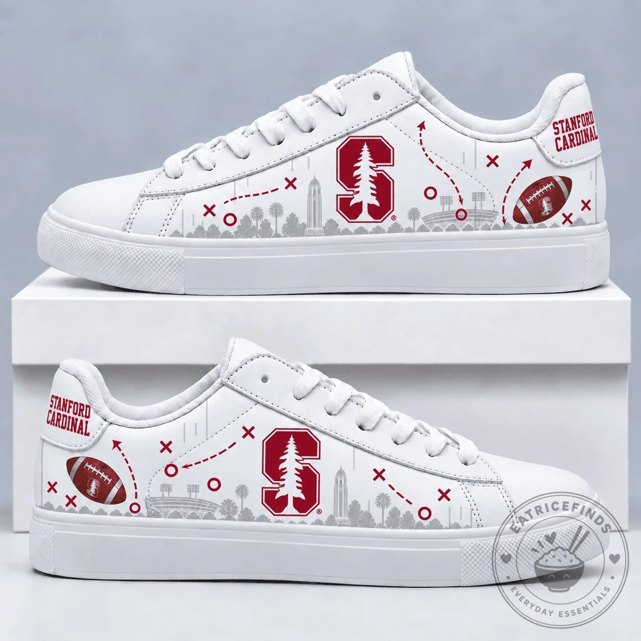 Stanford Cardinal Football Team White Low Top Sneakers