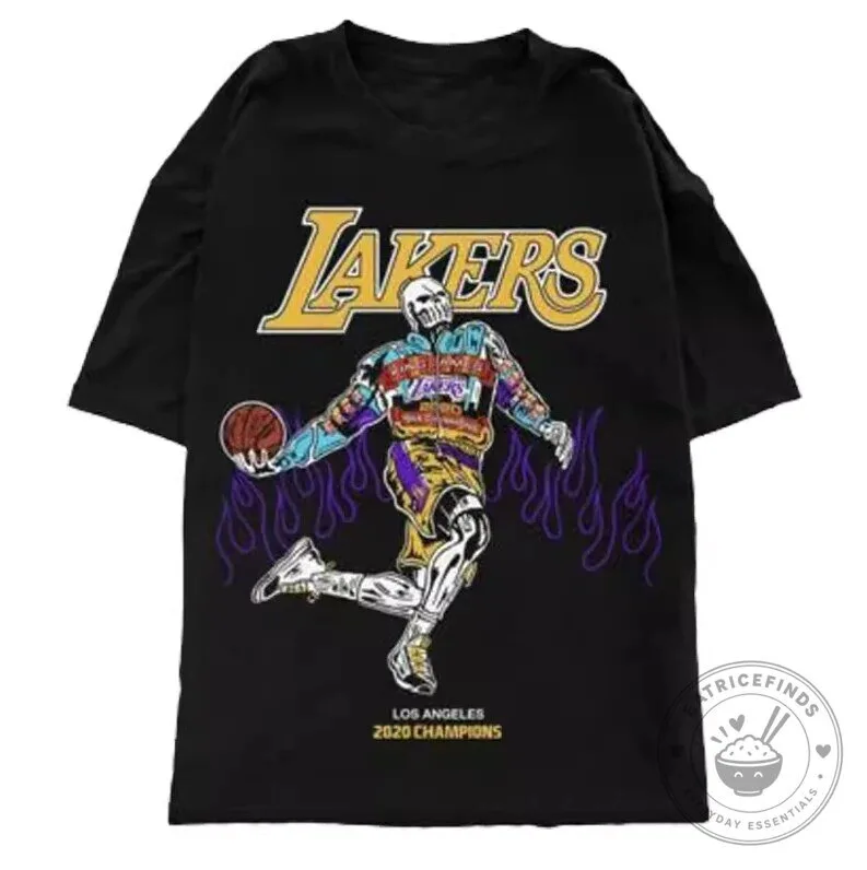 Los Angeles Lakers 2020 Champions Skeleton Basketball Player T-Shirt