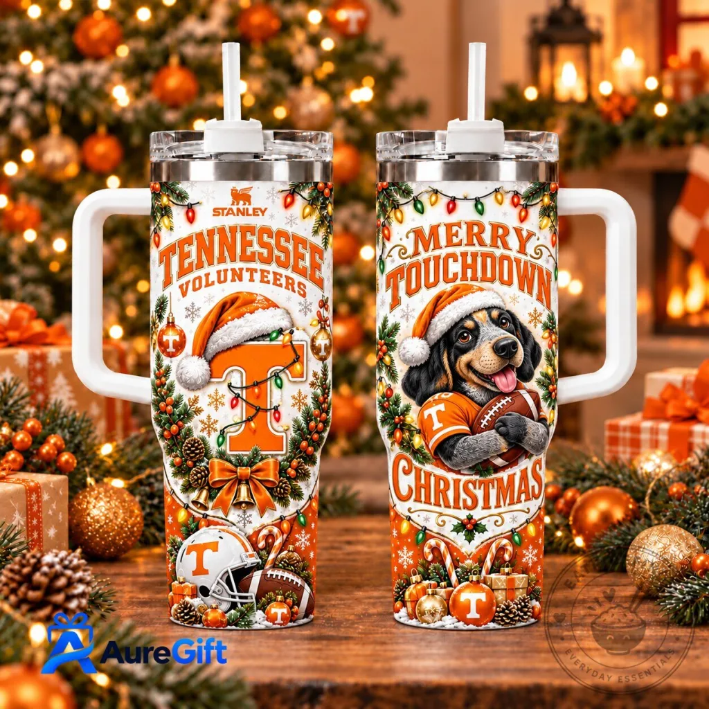Tennessee Volunteers Merry Touchdown Christmas Holiday Stainless Steel Tumbler Tennessee Volunteers Merry Touchdown Christmas Holiday Stainless Steel Tumbler
