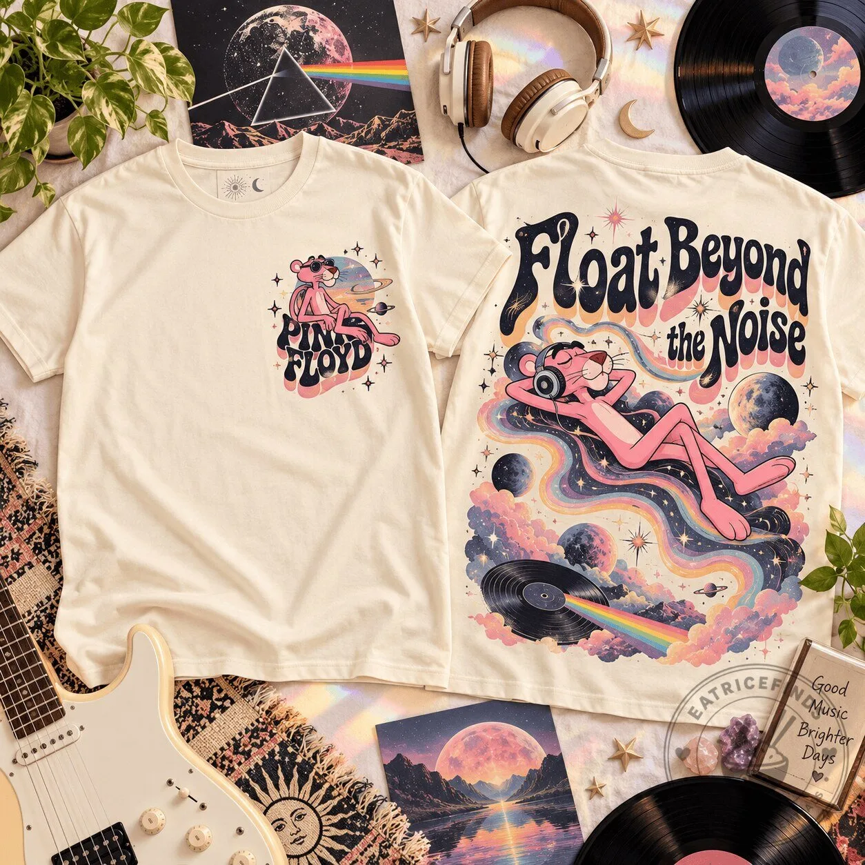 Pink Floyd Pink Panther Float Beyond The Noise Graphic T-Shirt