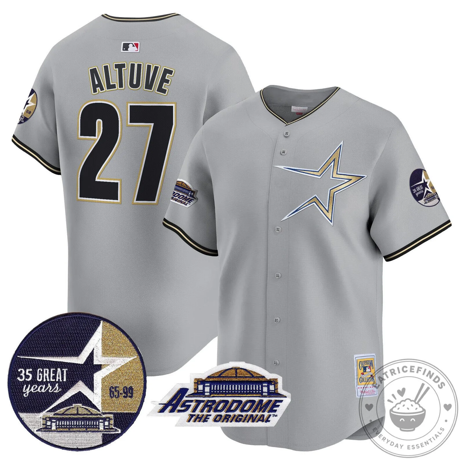 Houston Astros Jose Altuve 1999 Throwback 35th Anniversary Astrodome Patch Baseball Jersey