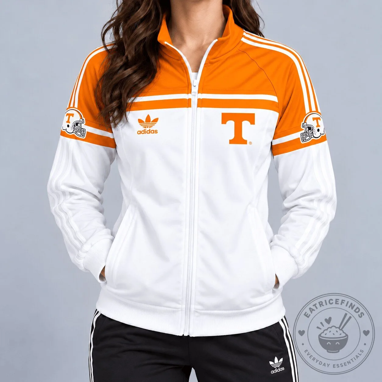 Tennessee Volunteers NCAA Adidas White Orange Full-Zip Track Jacket