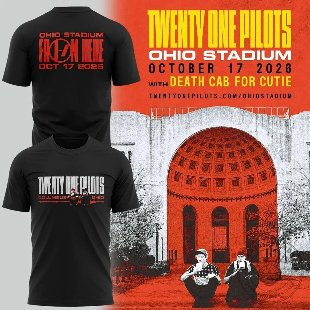 Black T-Shirt for Twenty One Pilots Concert at Ohio Stadium, October 2026