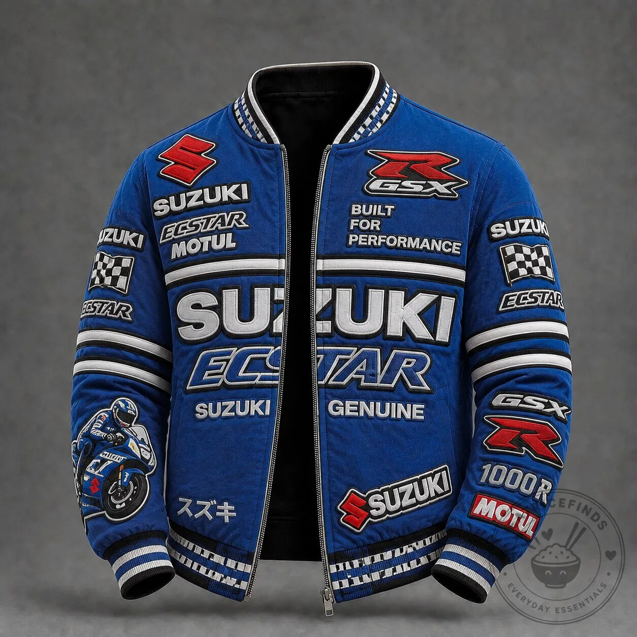 Suzuki Ecstar Racing Motorcycle Bomber Jacket for Men, Premium Cotton Blend Streetwear 1 Suzuki Ecstar Racing Motorcycle Bomber Jacket for Men, Premium Cotton Blend Streetwear