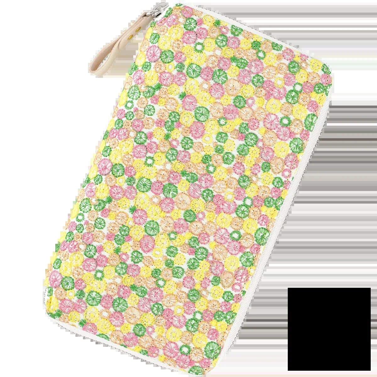 Minä Perhonen Skyful Yellow Floral Embroidered Zippered Wallet