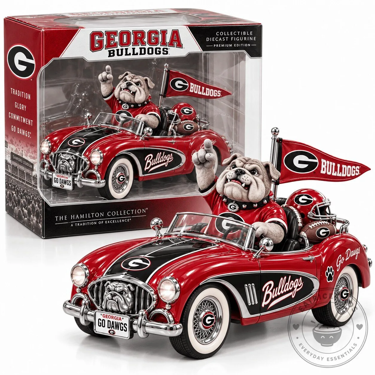 Georgia Bulldogs College Football Mascot Diecast Collectible Figurine