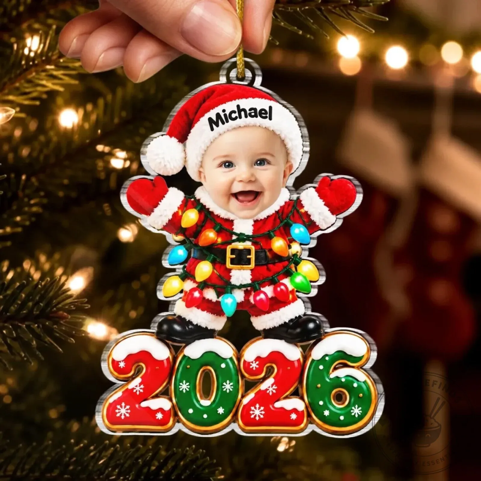 Personalized Baby's First Christmas 2026 Photo Ornament Custom Name Gift 13 Personalized Baby