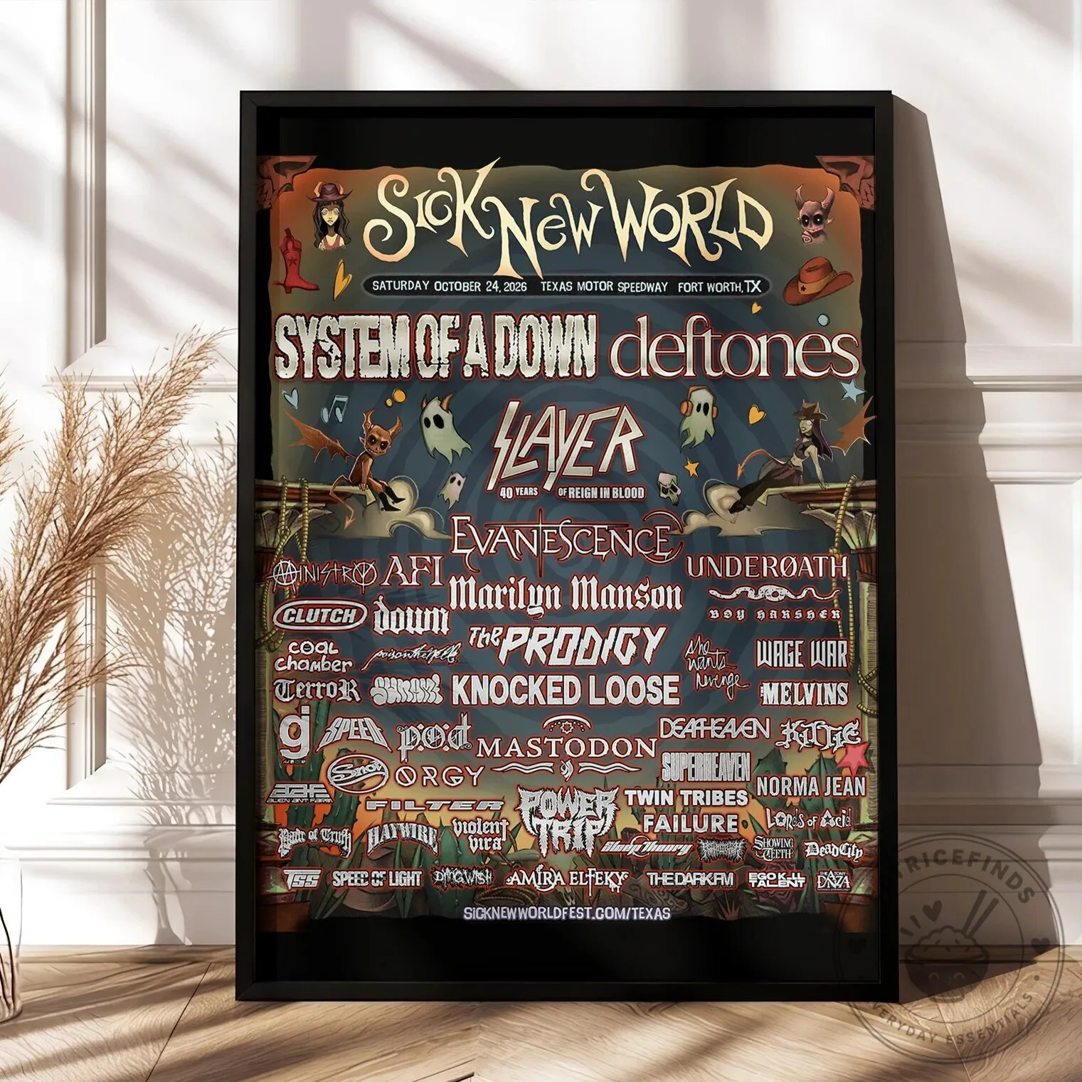Sick New World Texas 2026 Music Festival Lineup Poster Wall Art 1 Sick New World Texas 2026 Music Festival Lineup Poster Wall Art